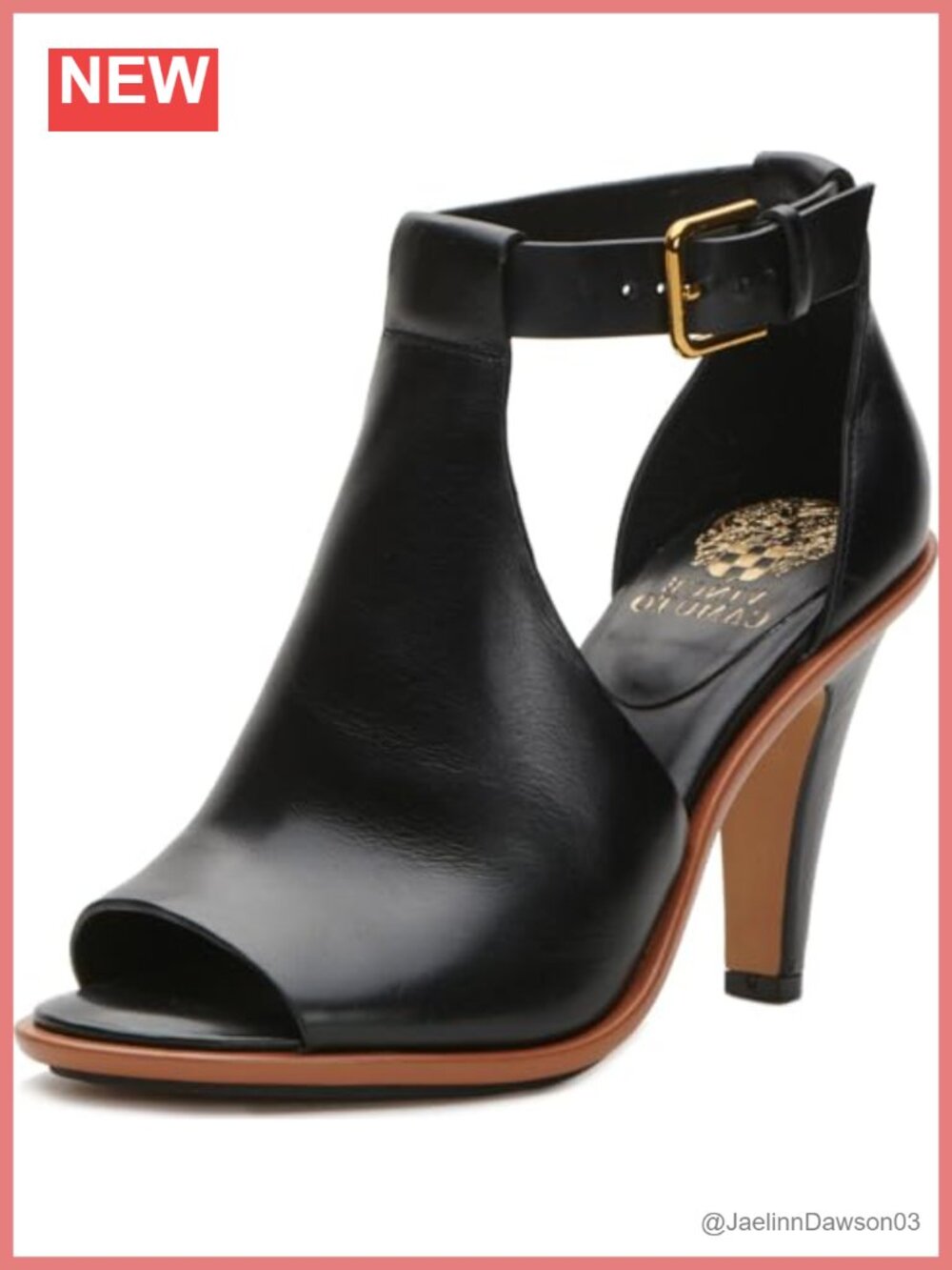 Vince Camuto Womens Frasper Buckle High Heel Bootie Leather Ankle Strap